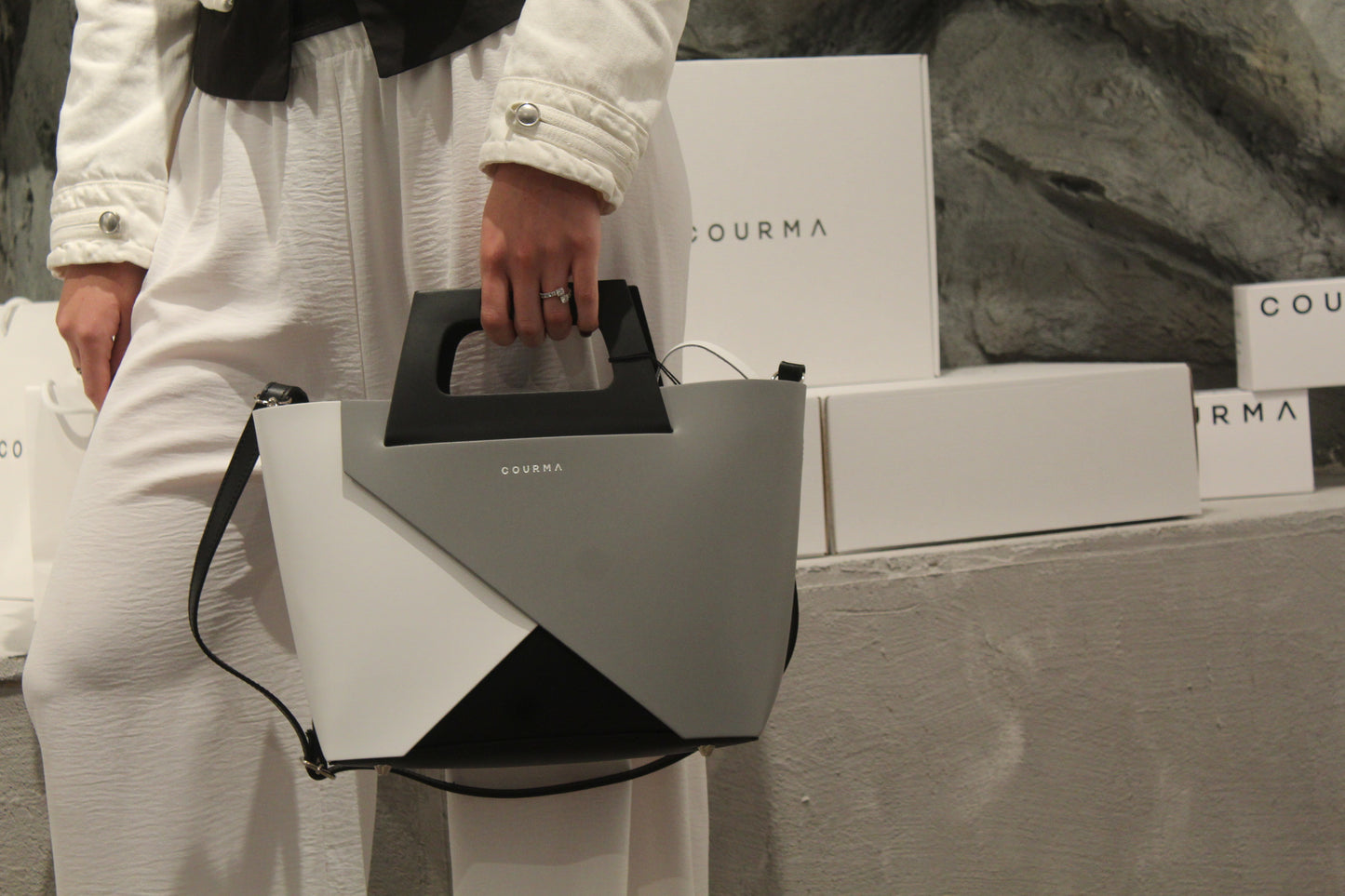 COURMA - Petra Icon Structured Leather Bag, Made in Italy